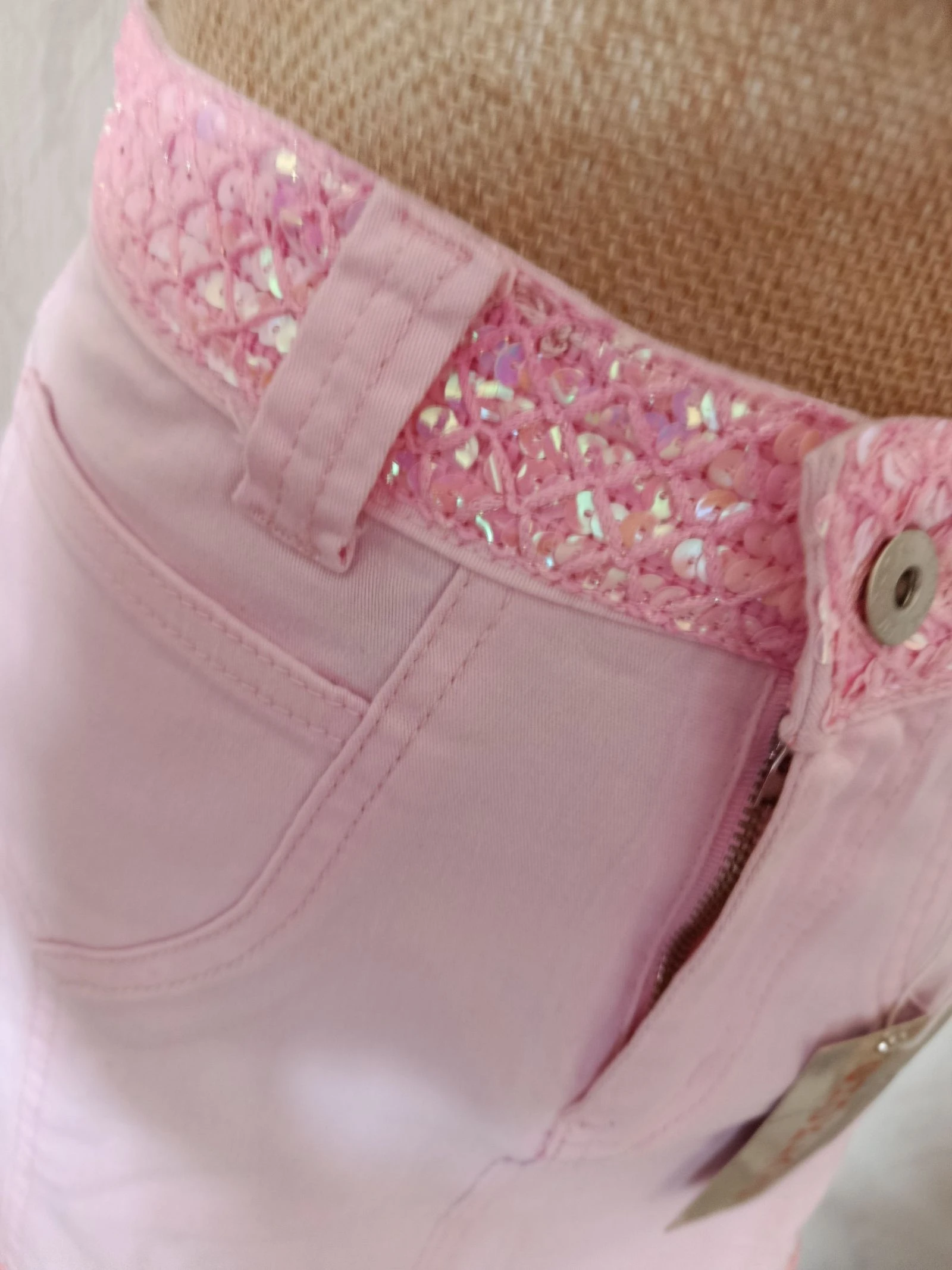 Mini saia jeans rosa – photo 2